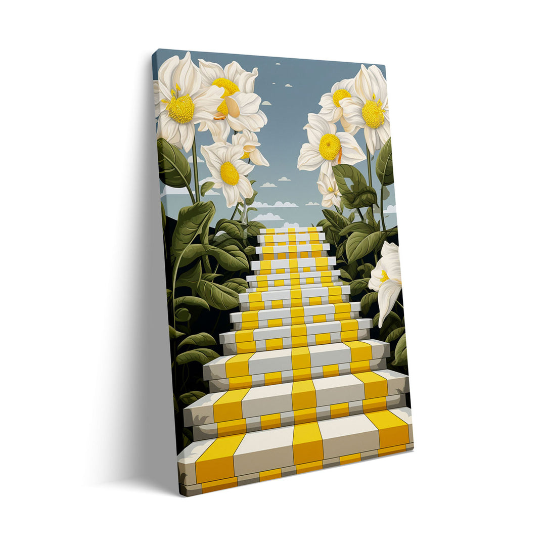 stairway-of-flowers canvas art - Shop art for home decor