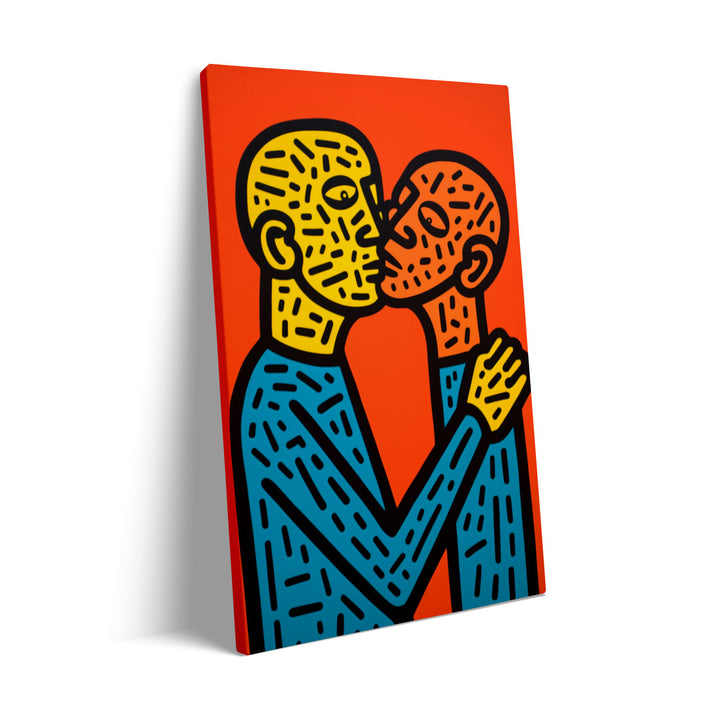 the-hug-keith-haring canvas art - Shop art for home decor