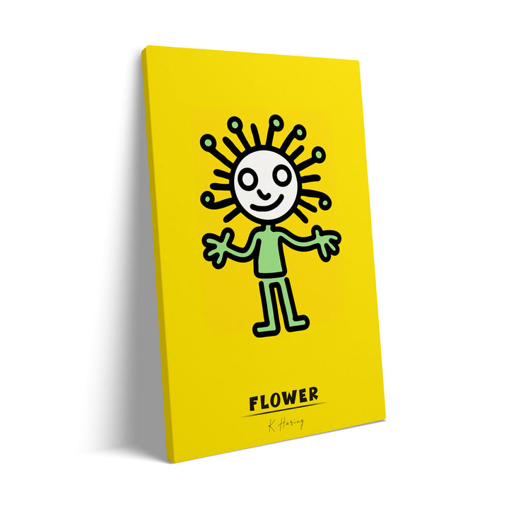 flower-keith-haring canvas art - Shop art for home decor