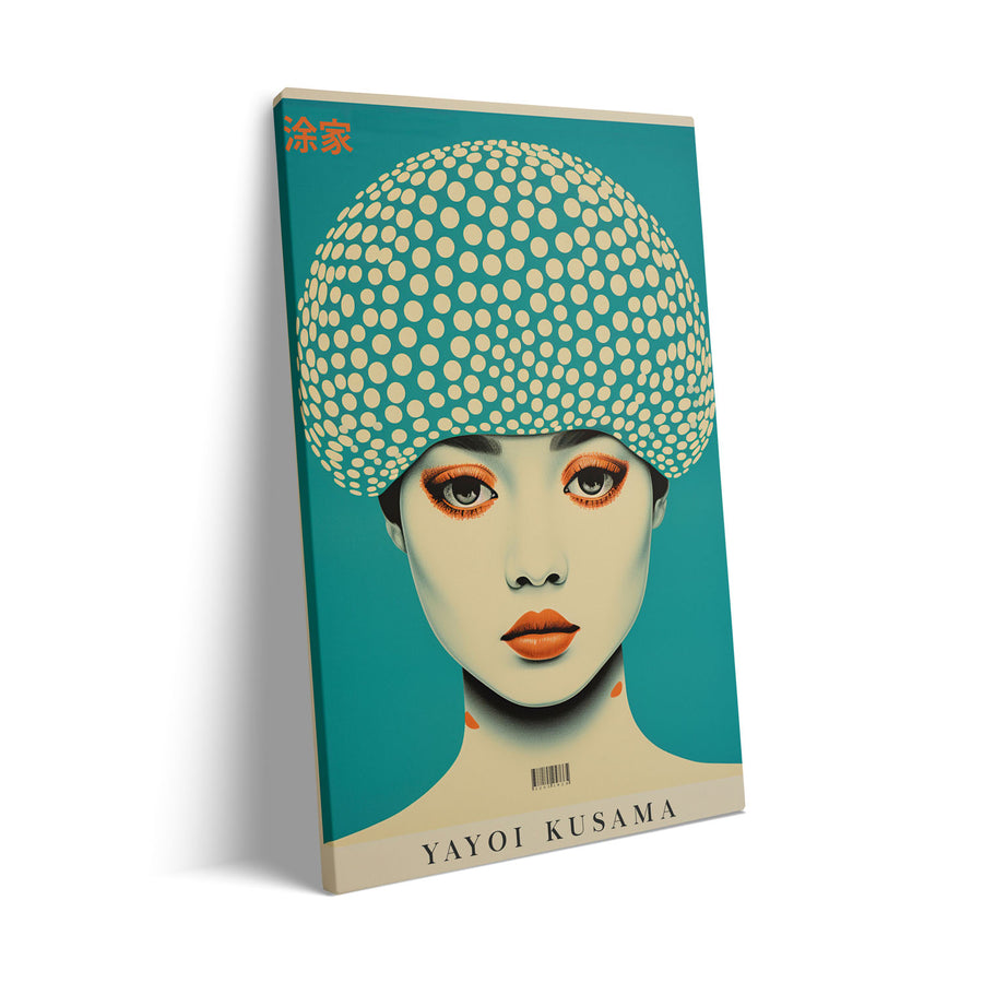 Unique dotted-woman-yayoi-kusama- Beautiful framed art print available at Raremango