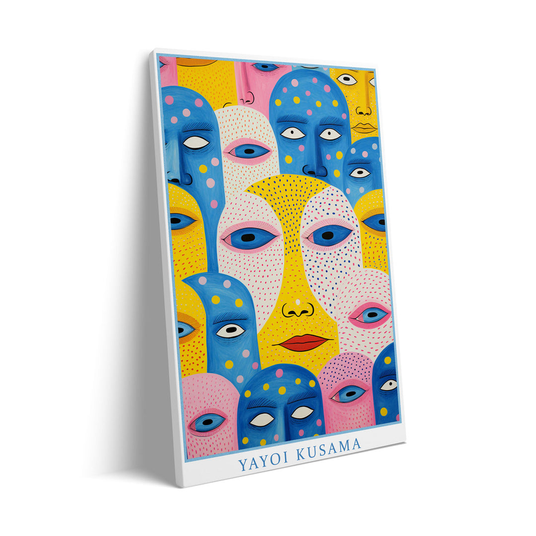 Unique dotted-head-yayoi-kusama- Beautiful framed art print available at Raremango