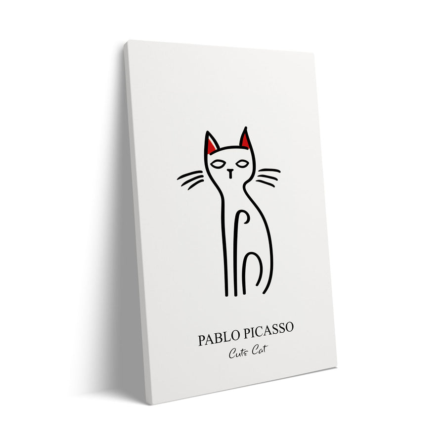 Unique red-ear-cat-pablo-picasso- Beautiful framed art print available at Raremango