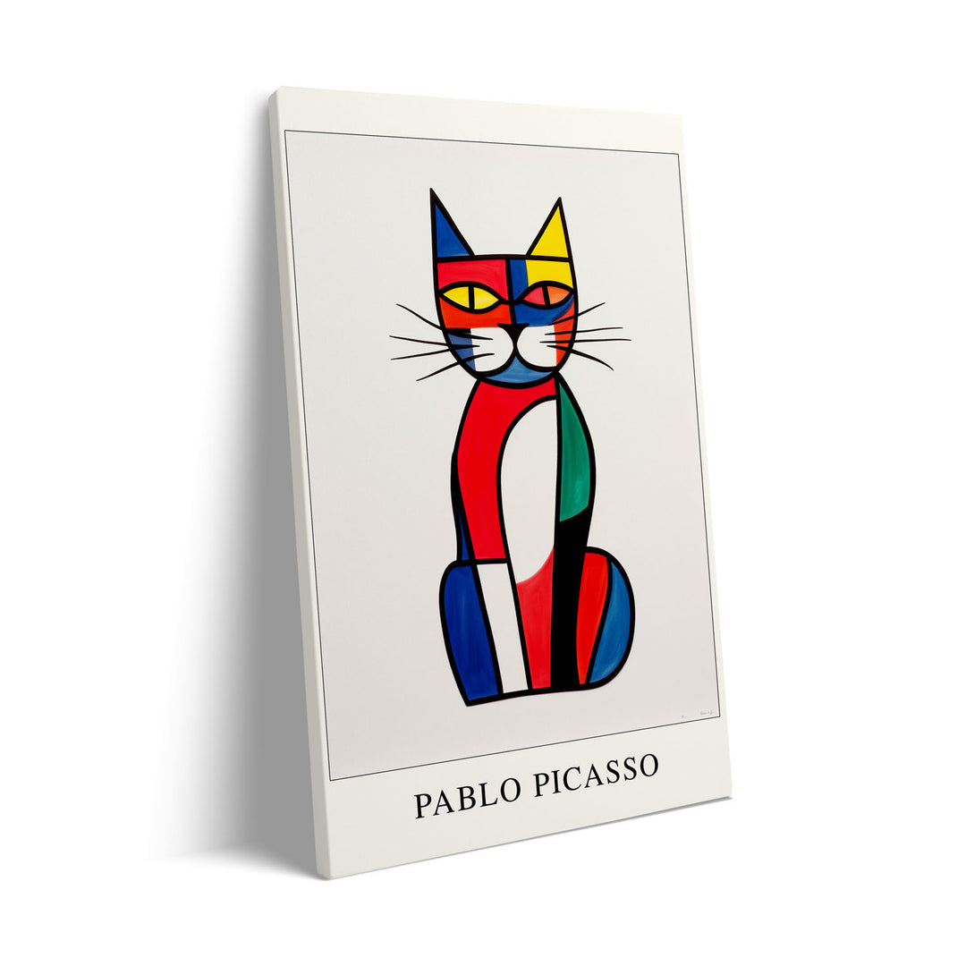 Unique psychdelic-cat-pablo-picasso- Beautiful framed art print available at Raremango