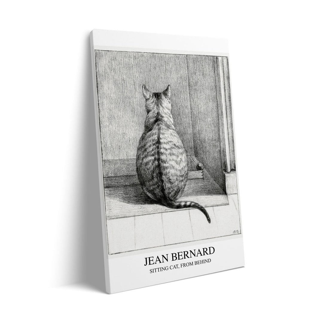 Unique sitting-cat-seen-from-behind-jean-bernard- Beautiful framed art print available at Raremango