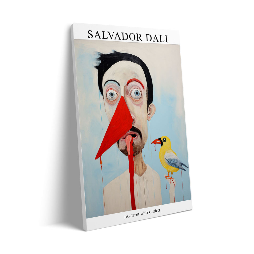 Unique portrait-with-a-bird-salvador-dali- Beautiful framed art print available at Raremango