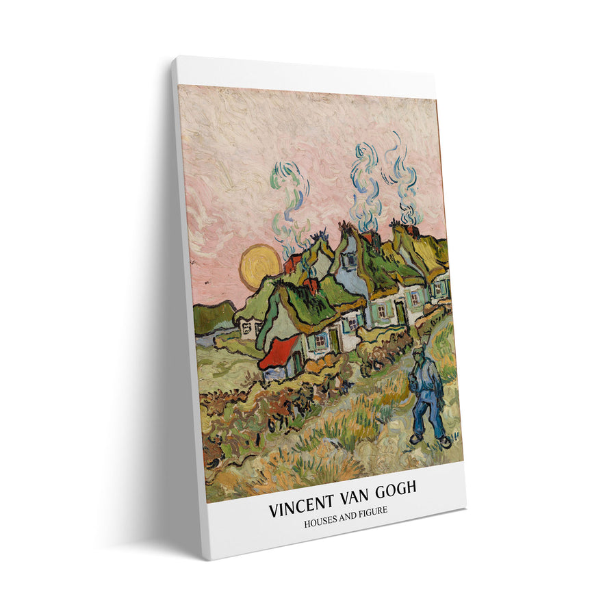 Unique houses-and-figure-vincent-van-gogh- Beautiful framed art print available at Raremango