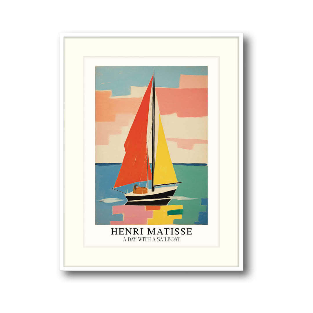 Unique a-day-with-a-sailboat-henri-matisse- Beautiful framed art print available at Raremango