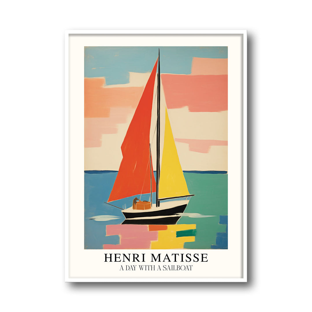 Unique a-day-with-a-sailboat-henri-matisse- Beautiful framed art print available at Raremango