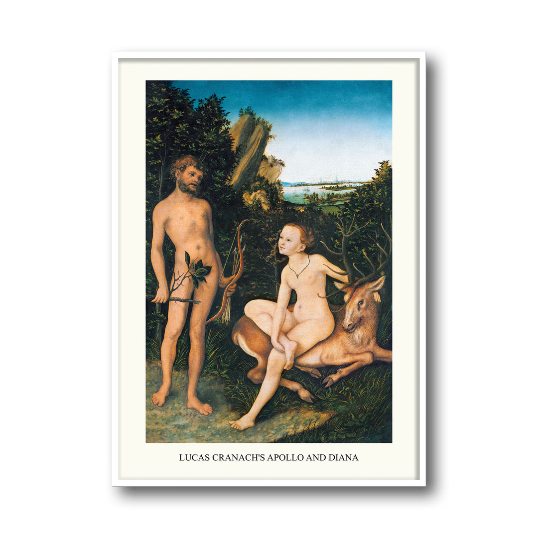 Unique apollo-and-diana-lucas-cranach-the-elder- Beautiful framed art print available at Raremango