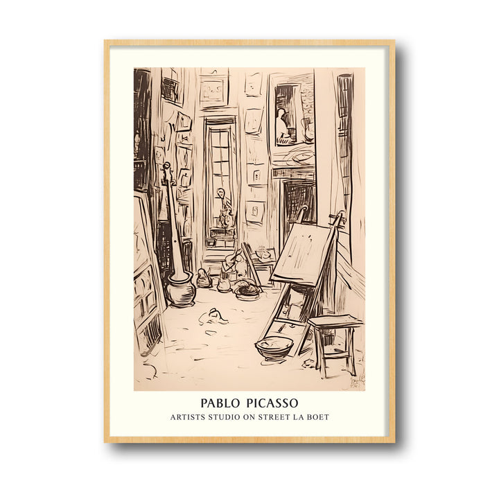 Unique artists-studio-on-street-la-boetie-pablo-picasso- Beautiful framed art print available at Raremango