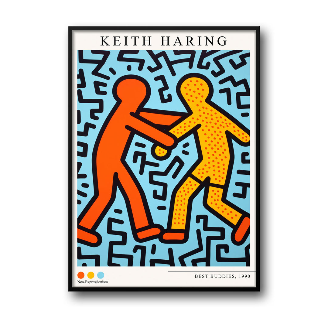 best-buddies-keith-haring canvas art - Shop art for home decor