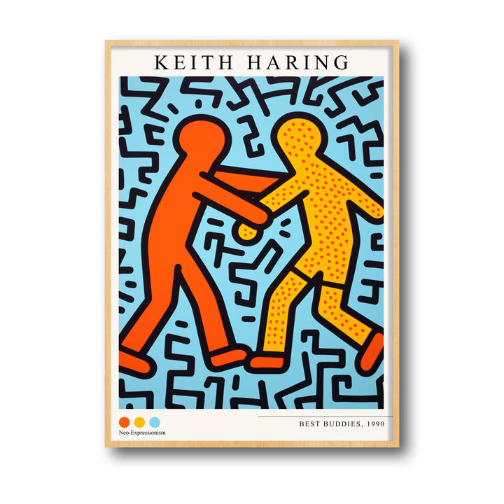 best-buddies-keith-haring canvas art - Shop art for home decor