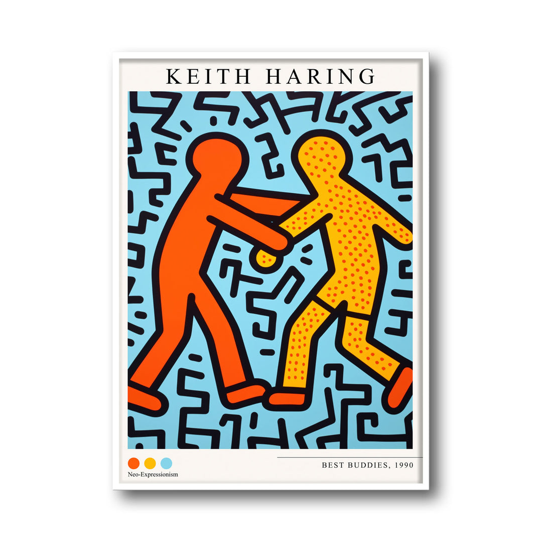 best-buddies-keith-haring canvas art - Shop art for home decor