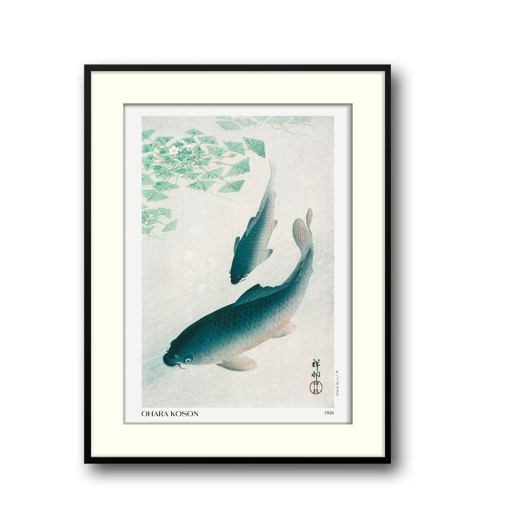 blue-carps-ohara-koson canvas art - Shop art for home decor