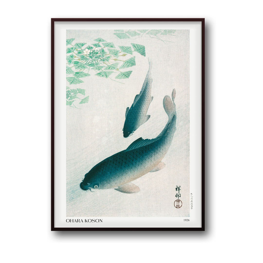 blue-carps-ohara-koson canvas art - Shop art for home decor