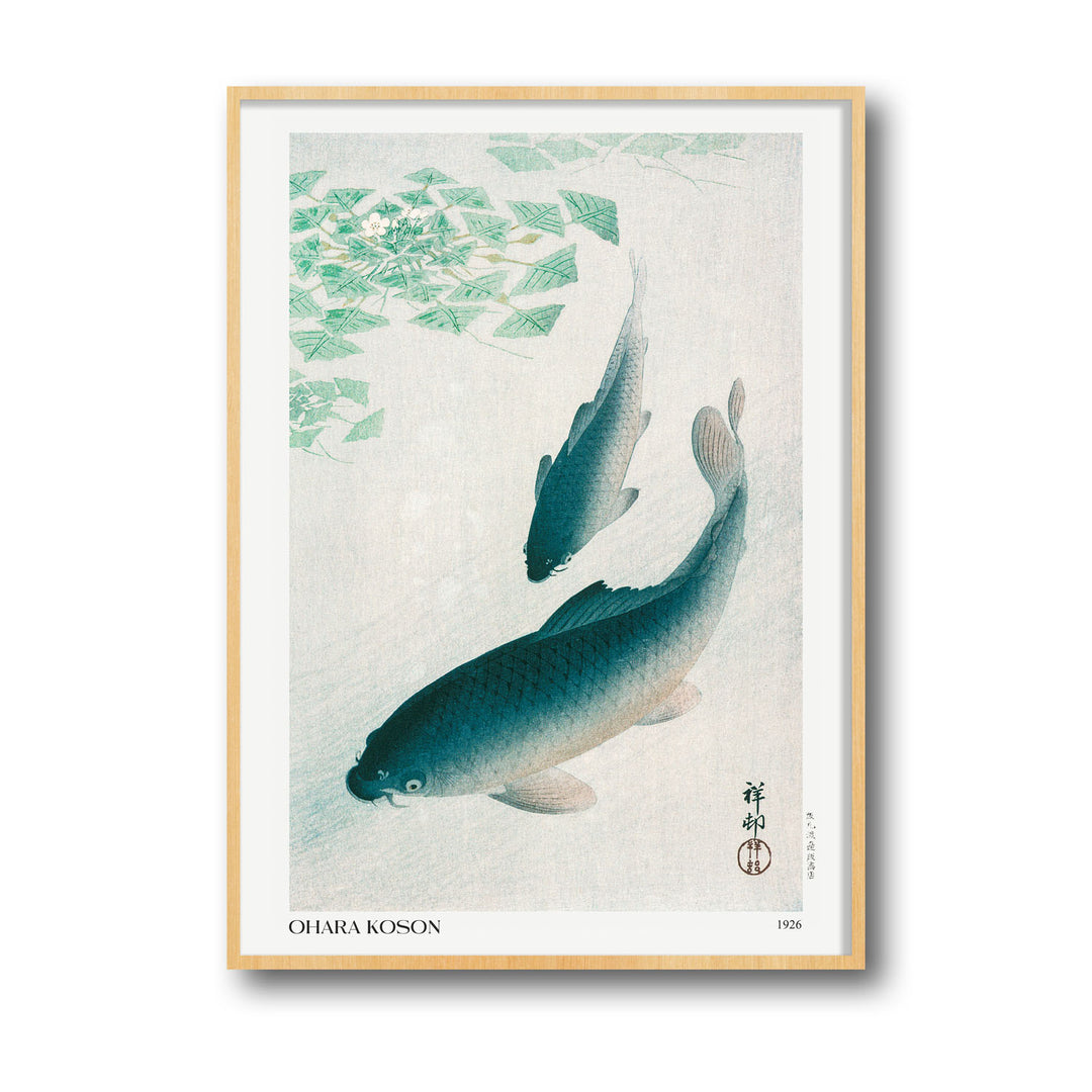 blue-carps-ohara-koson canvas art - Shop art for home decor