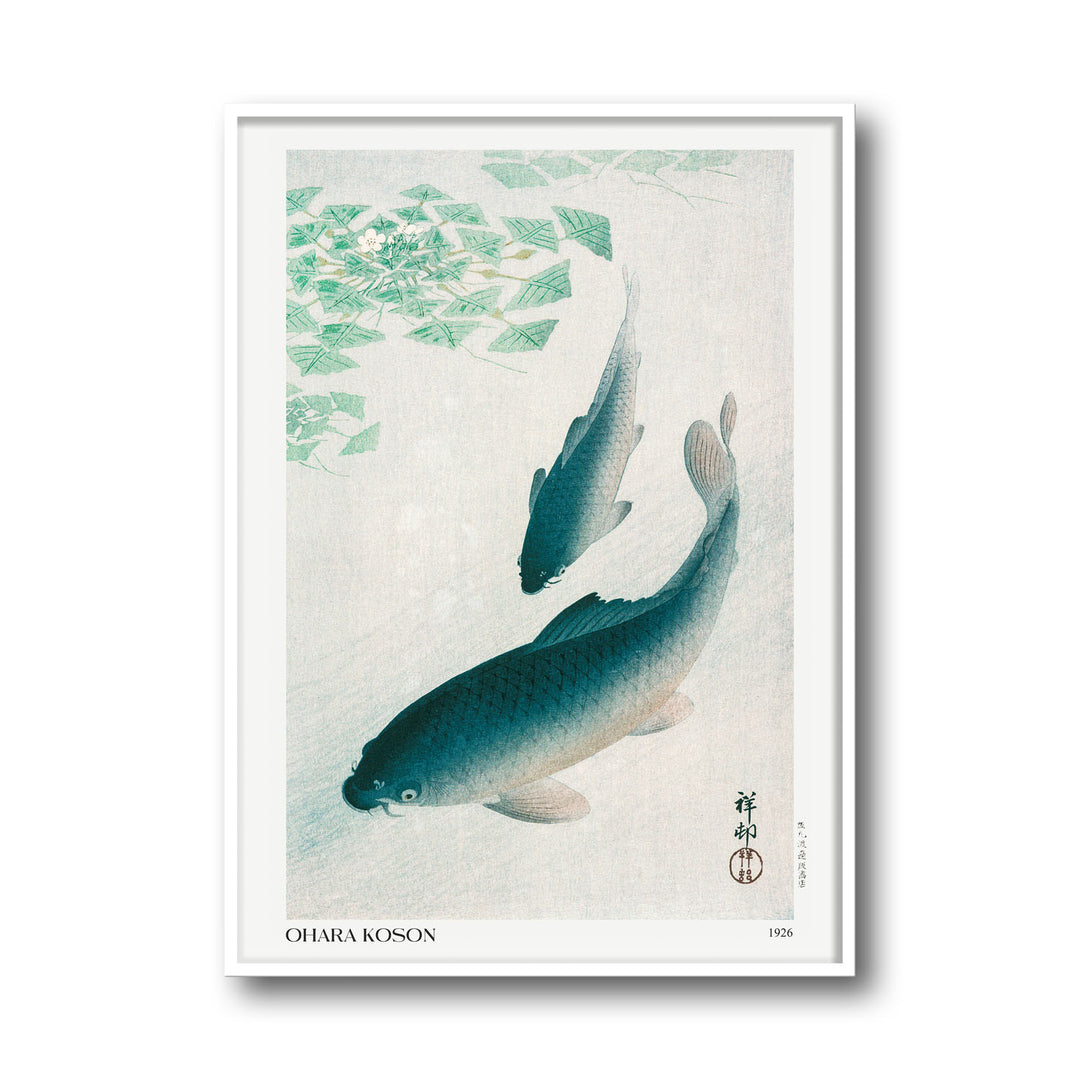 blue-carps-ohara-koson canvas art - Shop art for home decor