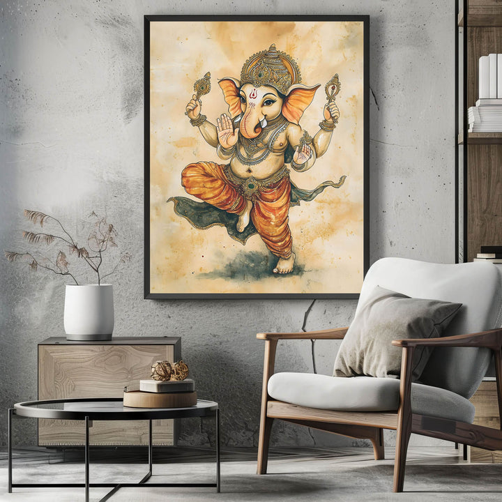 Bal Ganesh Dancing - Vastu Painting