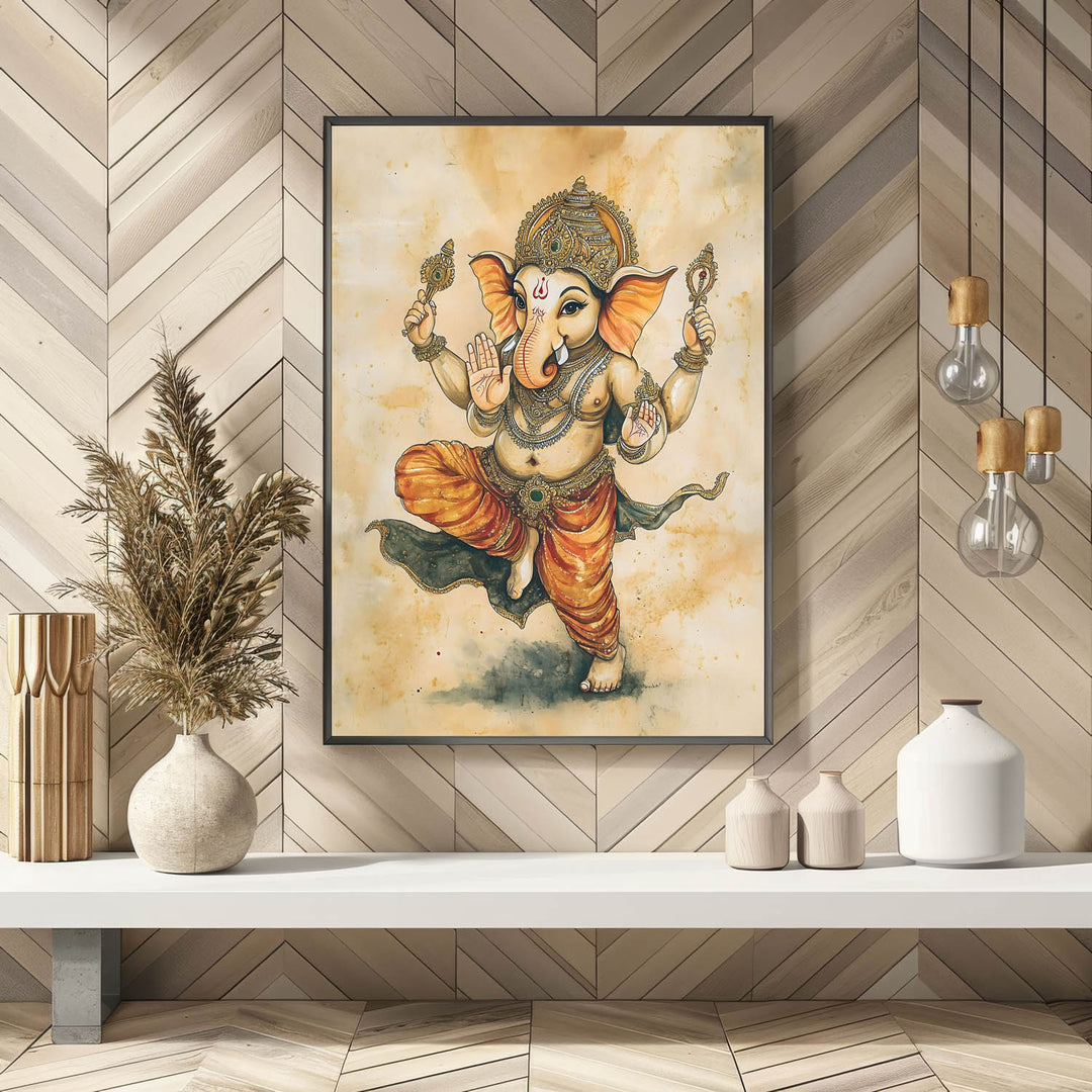 Bal Ganesh Dancing - Vastu Painting