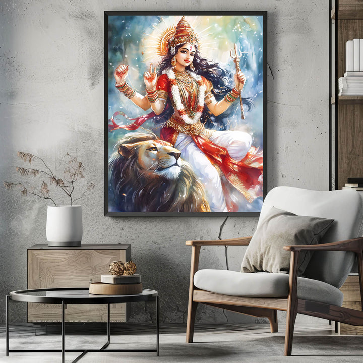 Durga Maa on Lion - Vastu Painting