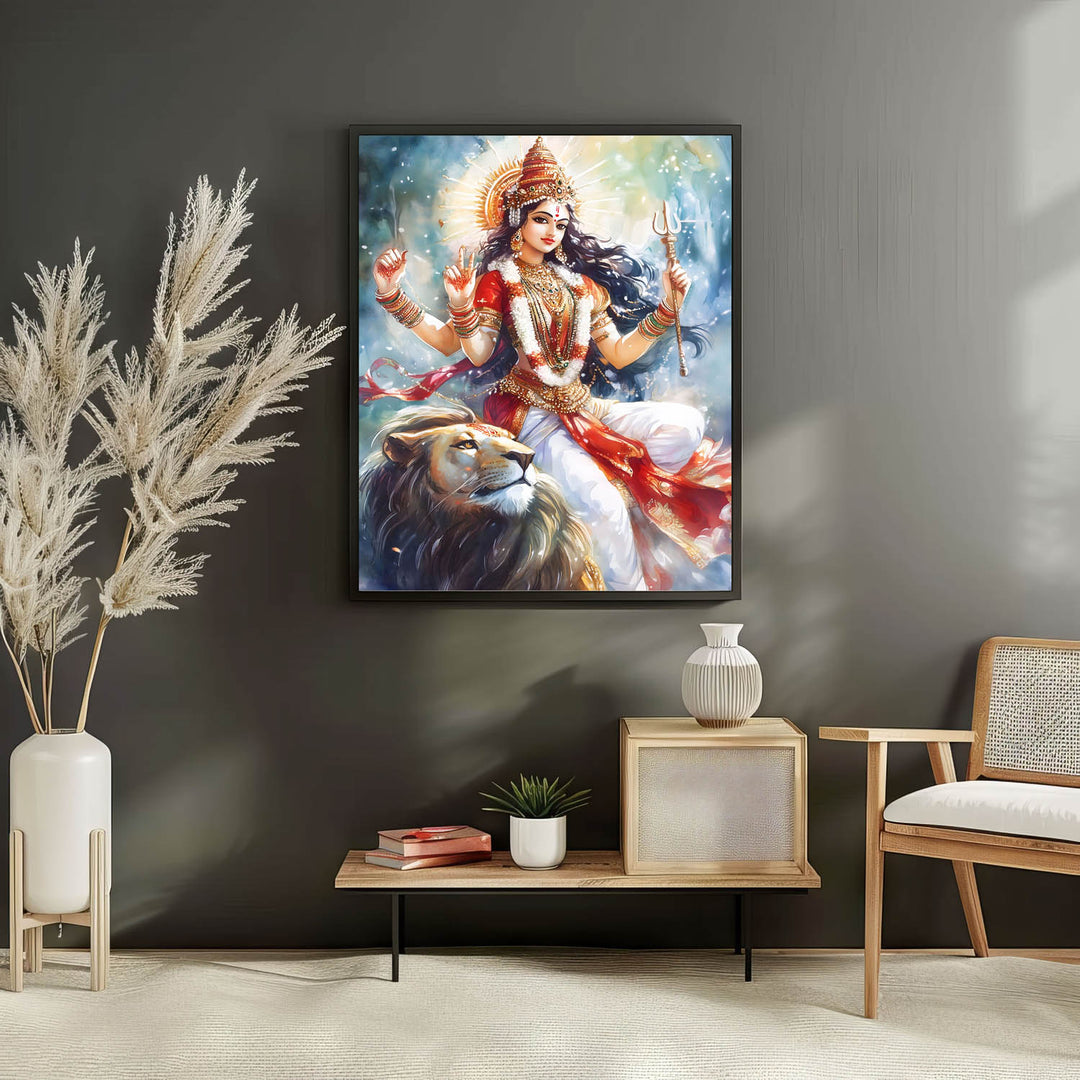 Durga Maa on Lion - Vastu Painting