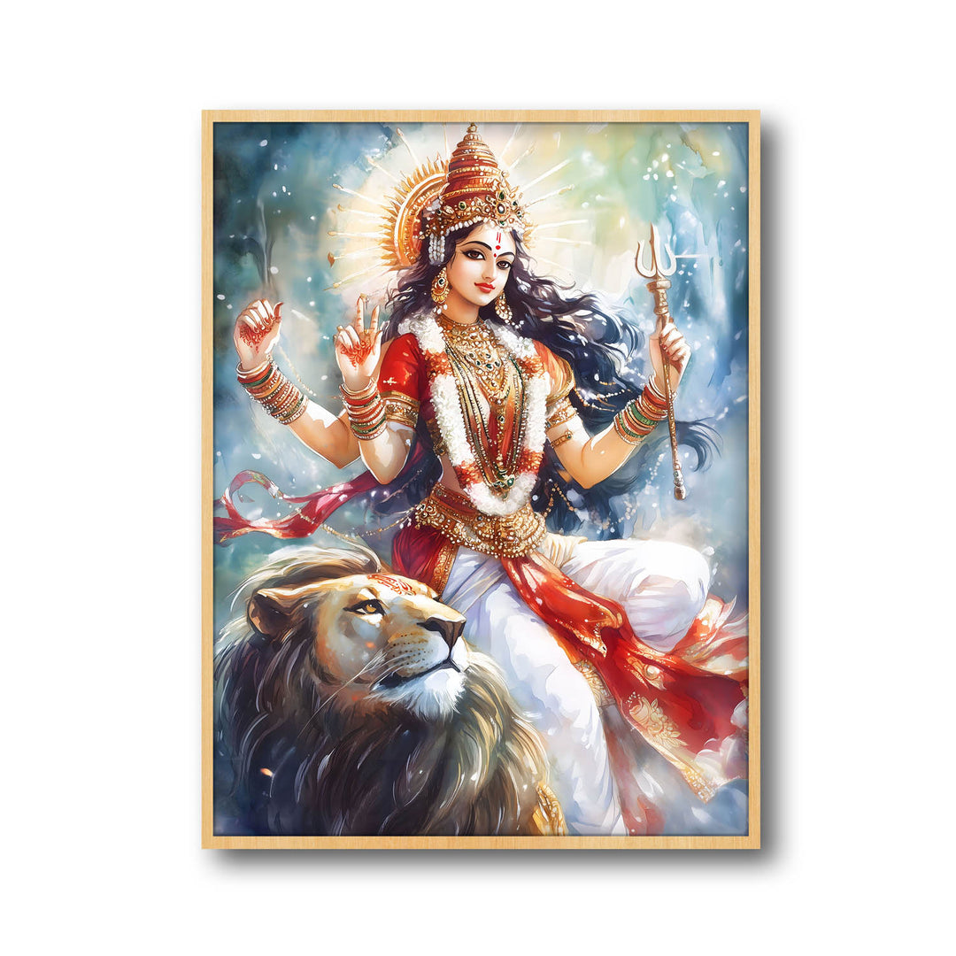 Durga Maa on Lion - Vastu Painting