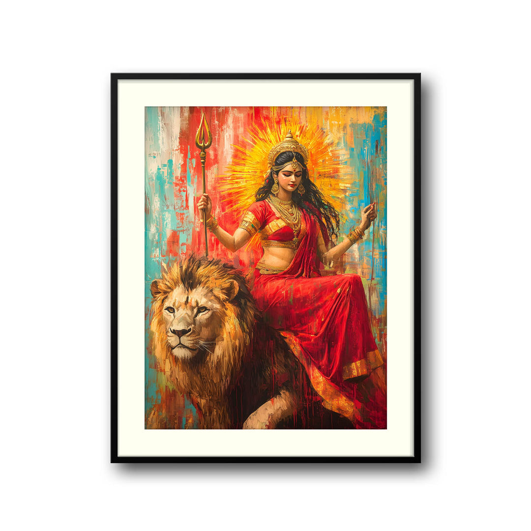 Durga Maa on Sher - Vastu Painting