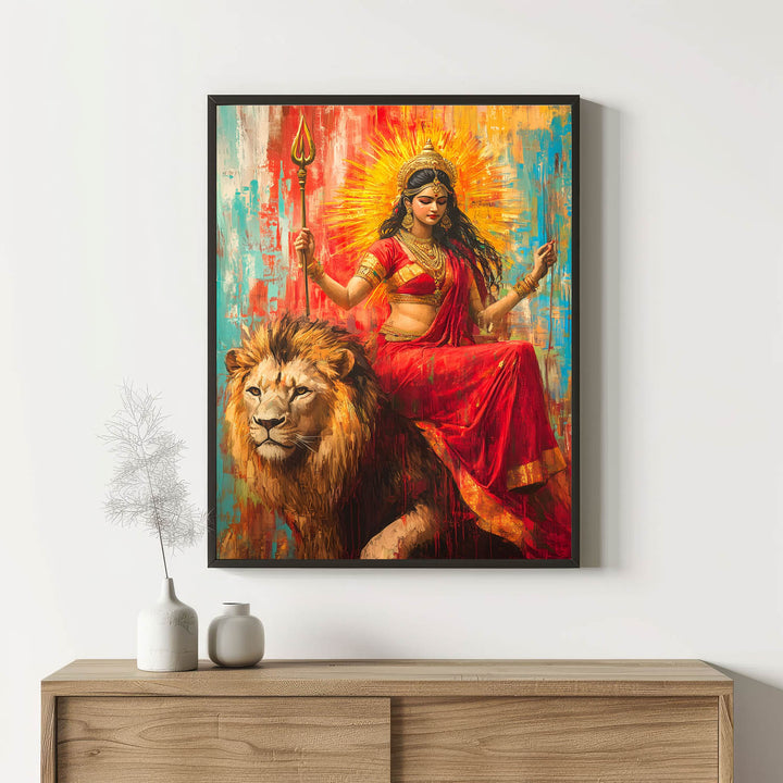 Durga Maa on Sher - Vastu Painting