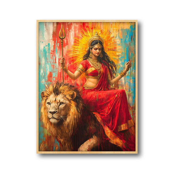 Durga Maa on Sher - Vastu Painting