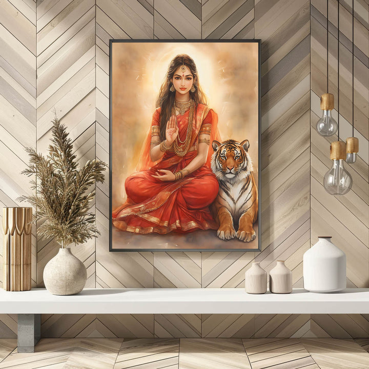 Goddess Durga Blessing - Vastu Painting