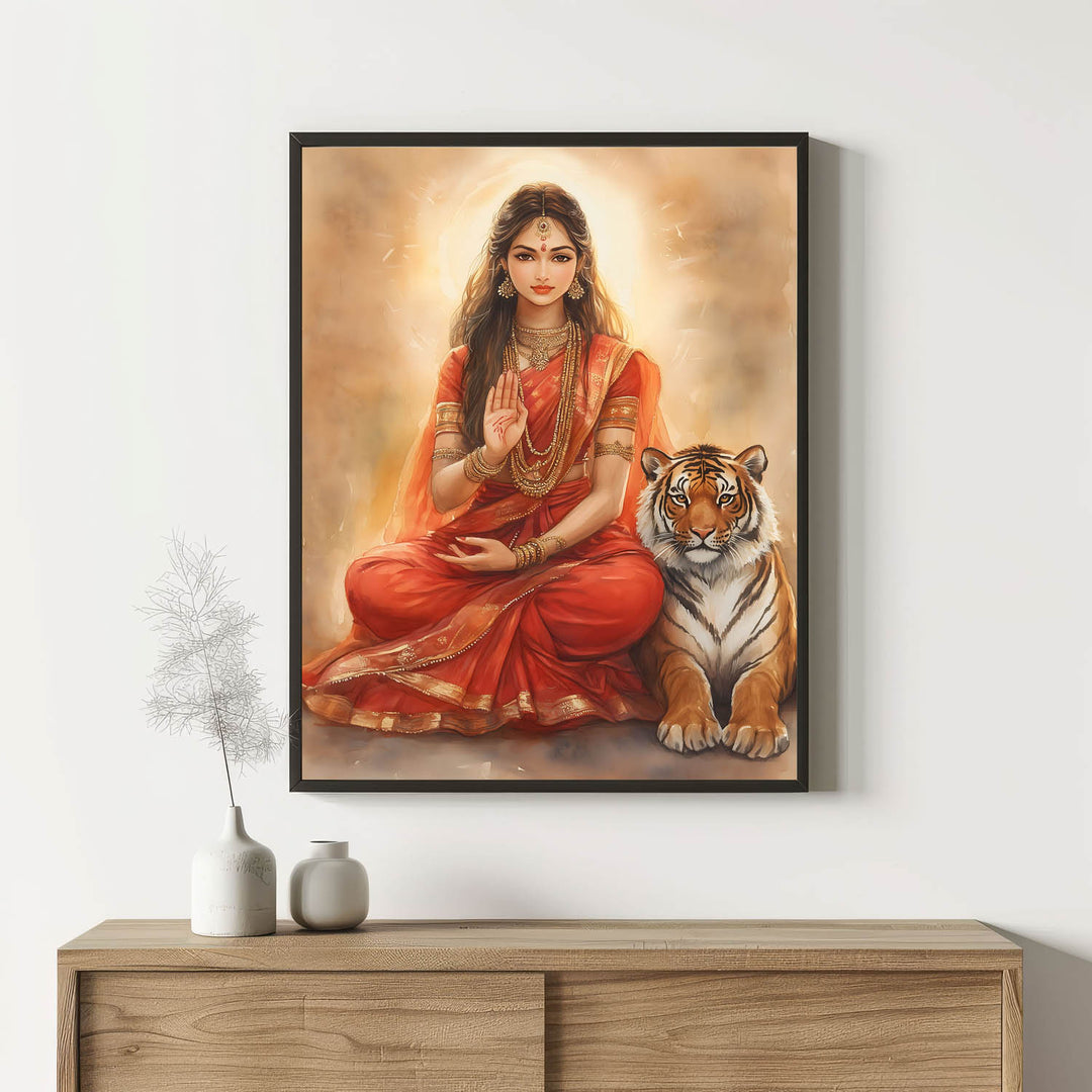 Goddess Durga Blessing - Vastu Painting