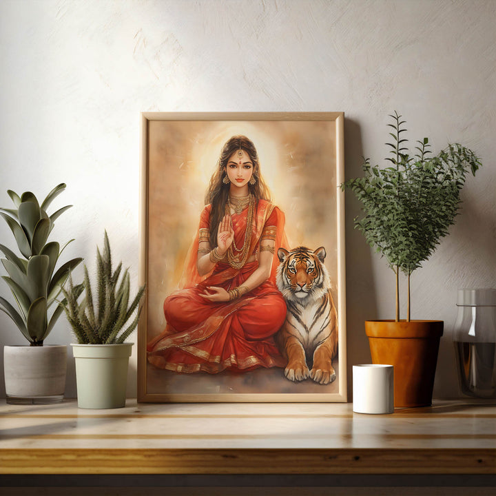 Goddess Durga Blessing - Vastu Painting