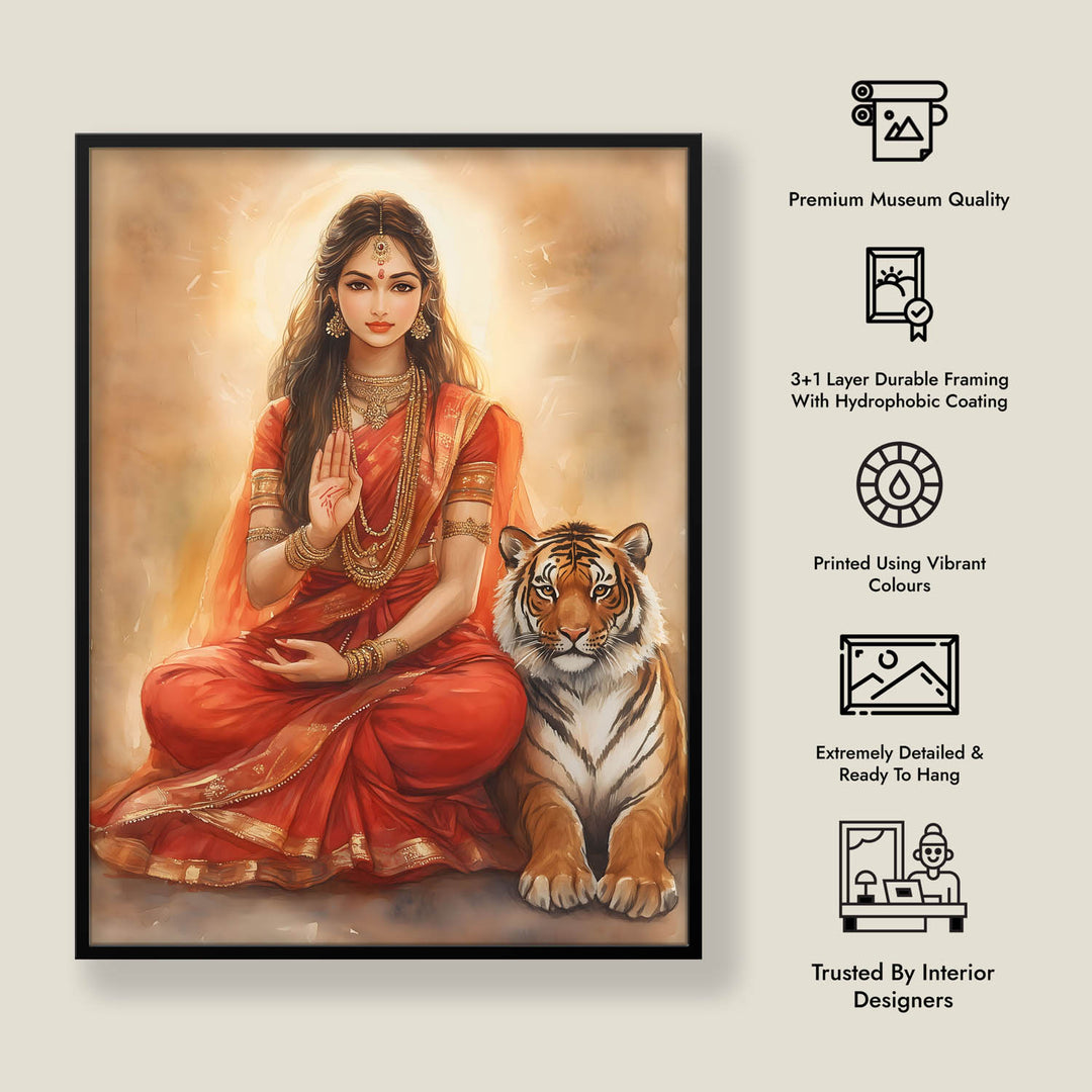 Goddess Durga Blessing - Vastu Painting