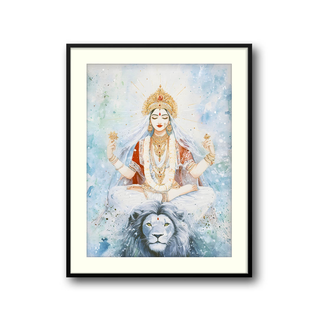 Goddess Durga in Himalaya - Vastu Painting