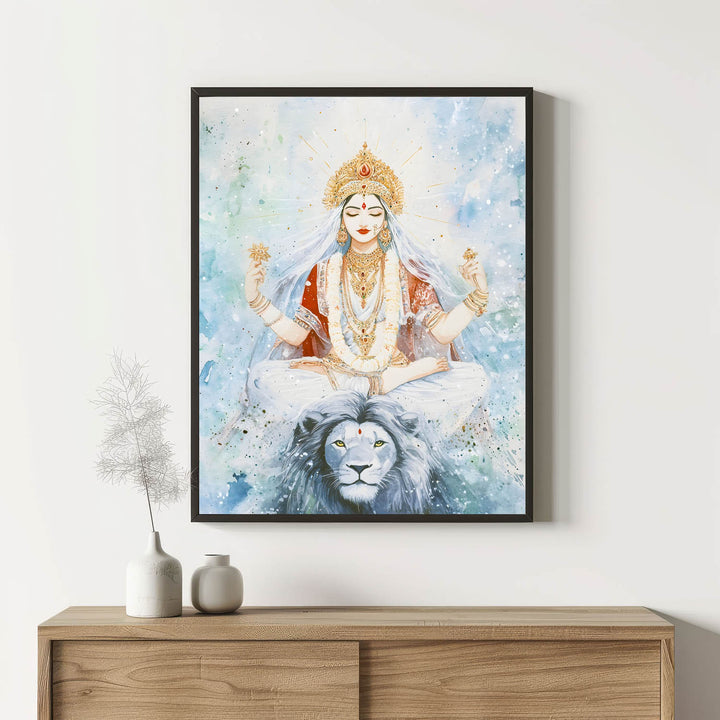 Goddess Durga in Himalaya - Vastu Painting