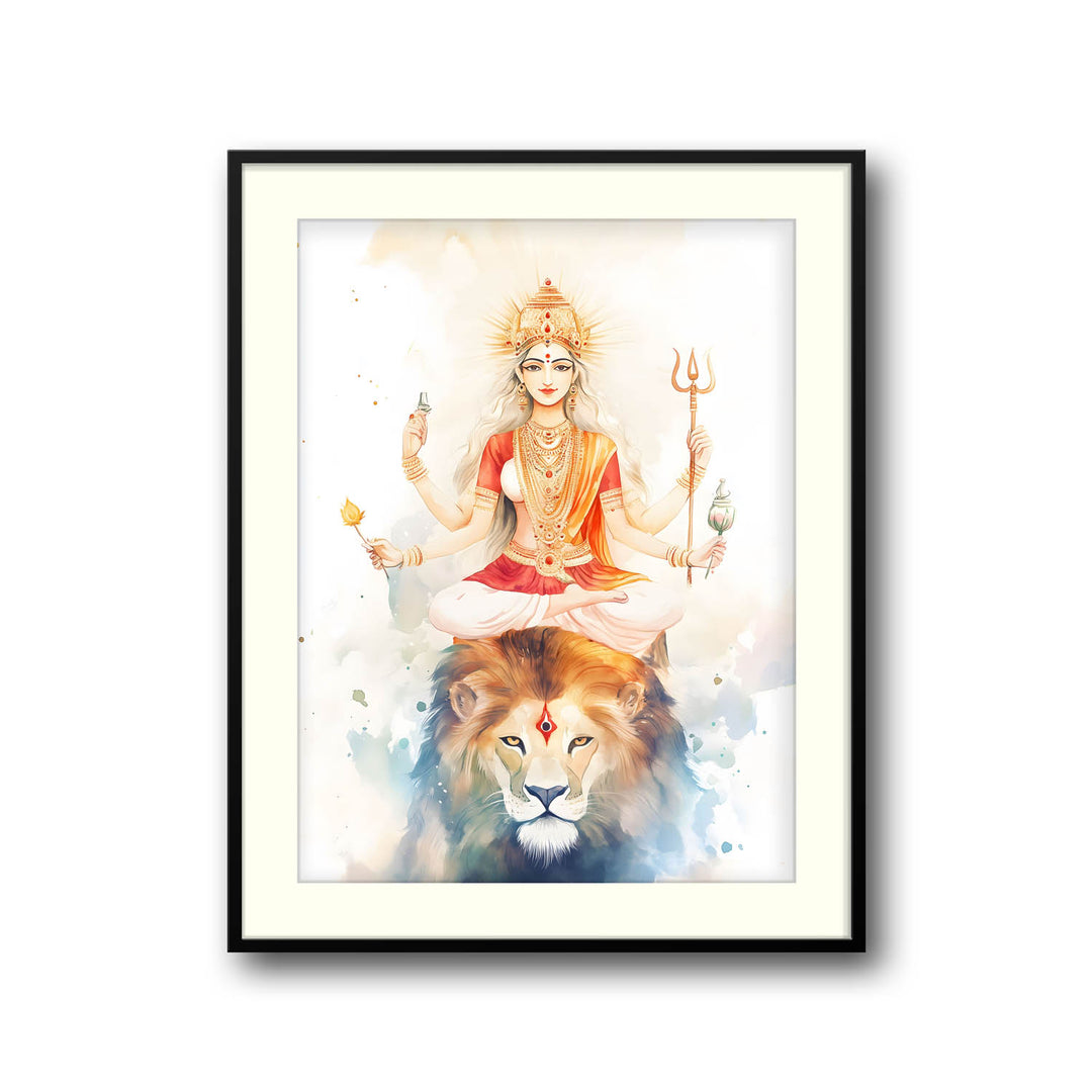 Goddess Durga on Lion - Vastu Painting