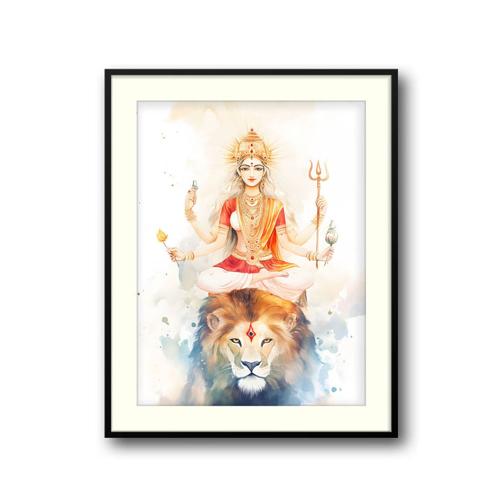 Goddess Durga on Lion - Vastu Painting