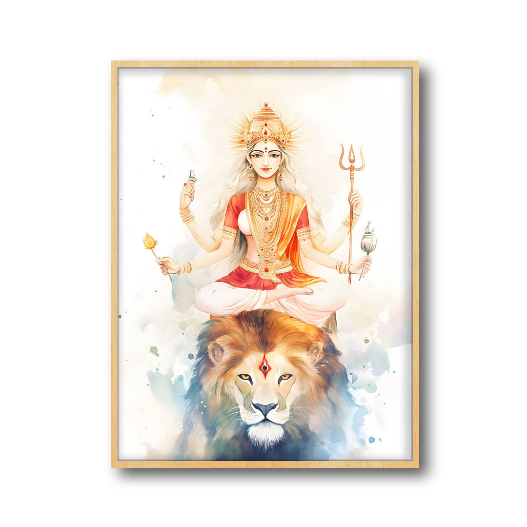 Goddess Durga on Lion - Vastu Painting