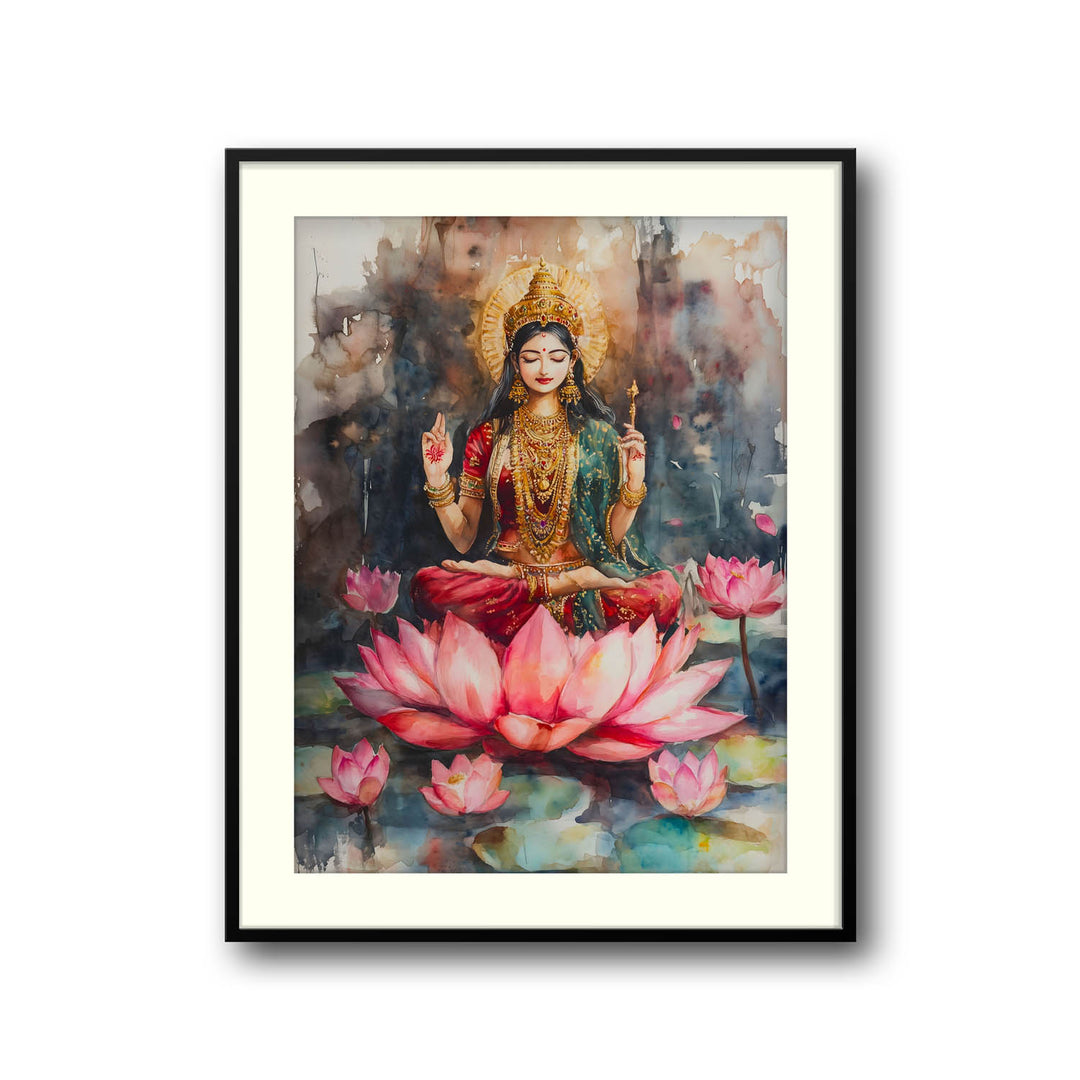 Goddess Laxmi amongst Lotuses - Vastu Painting