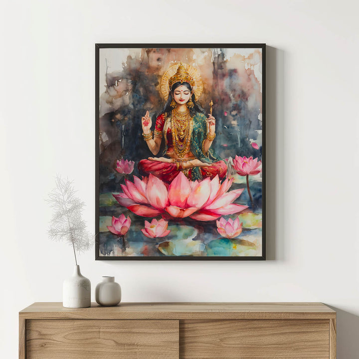 Goddess Laxmi amongst Lotuses - Vastu Painting