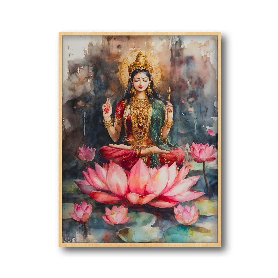 Goddess Laxmi amongst Lotuses - Vastu Painting