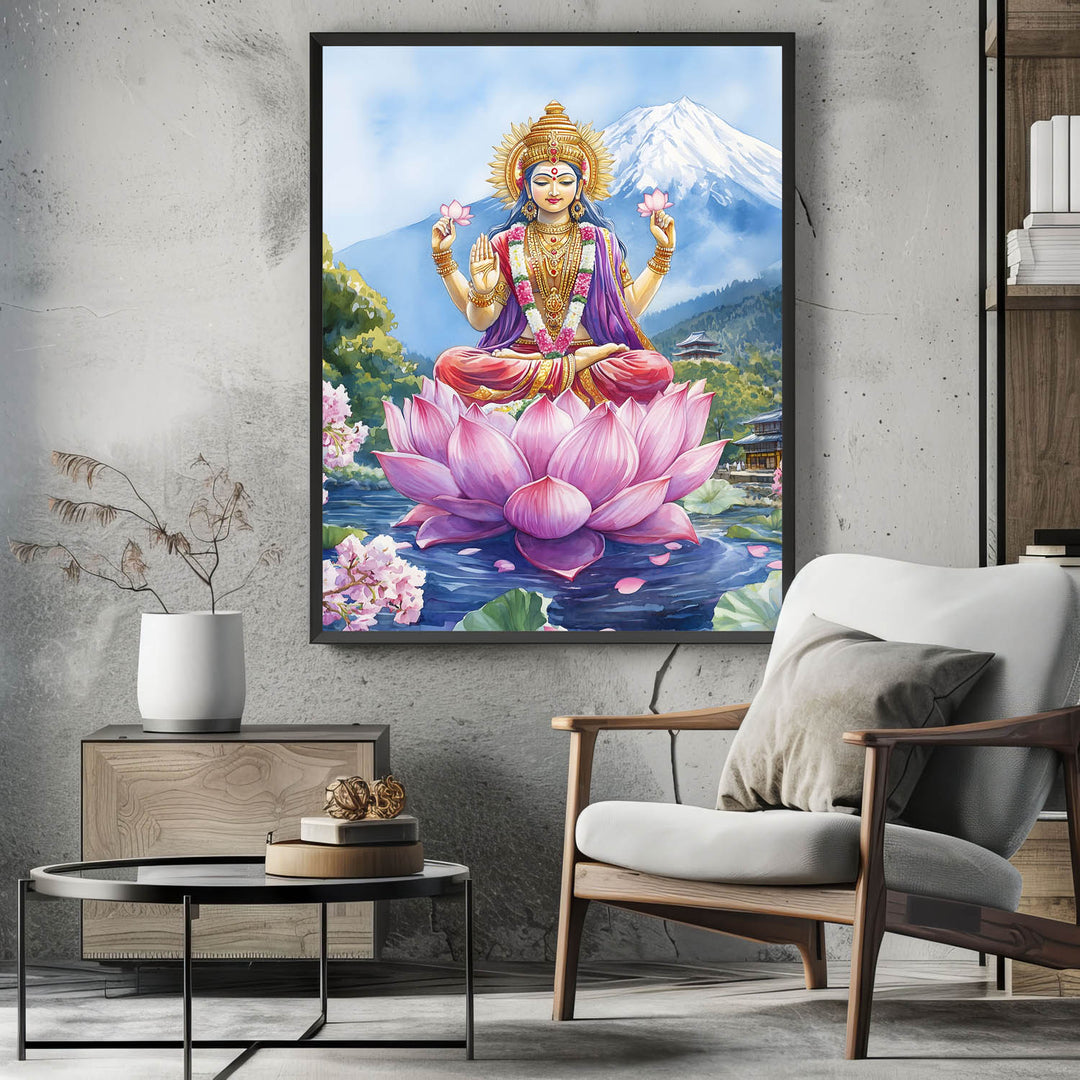 Goddess Laxmi in Himalaya - Vastu Painting