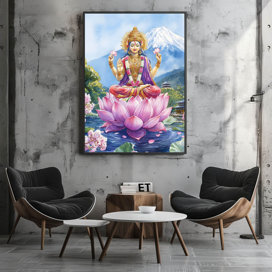 Goddess Laxmi in Himalaya - Vastu Painting