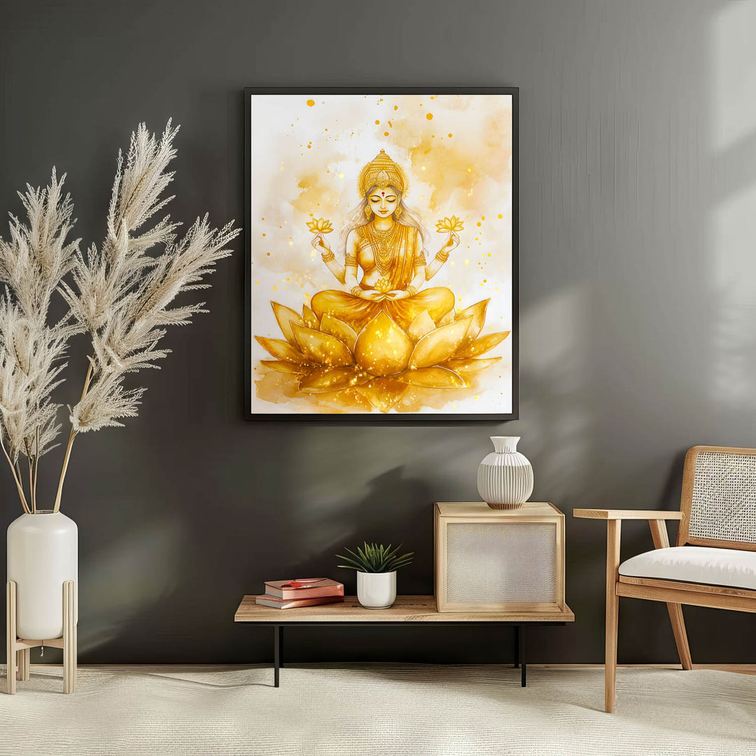 Goddess Laxmi on Lotus - Vastu Painting