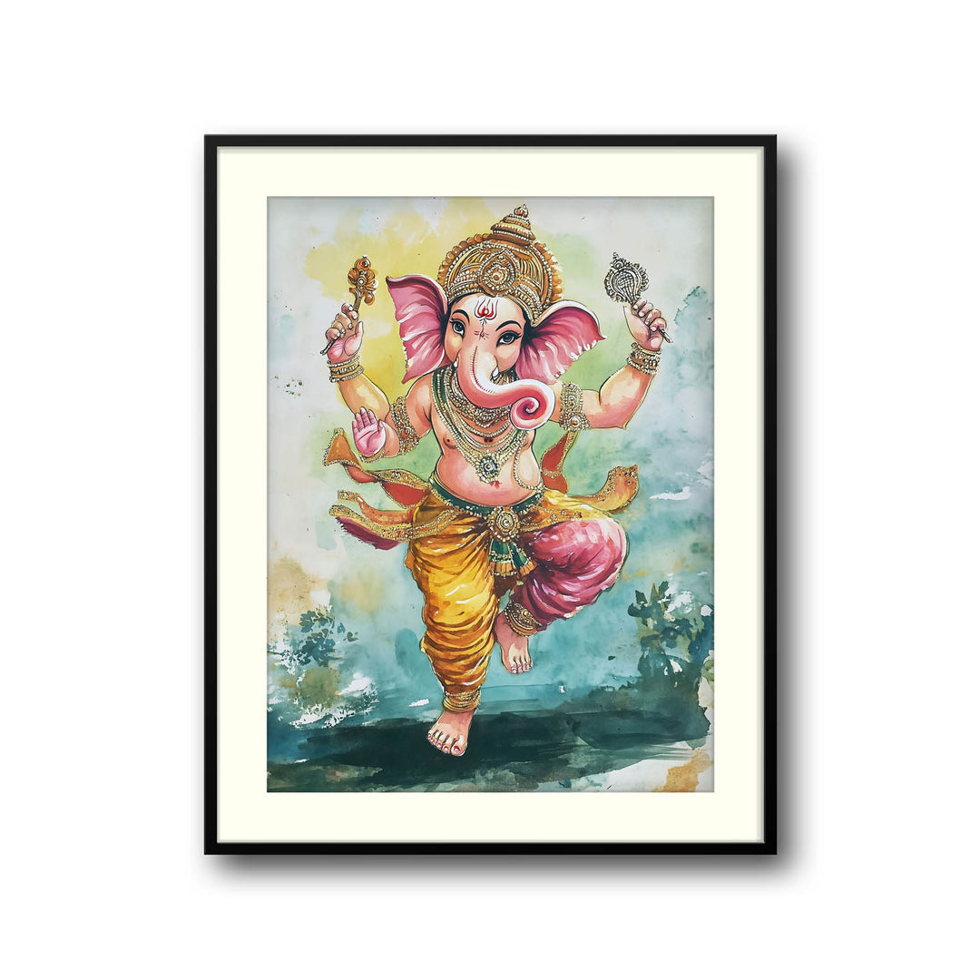 Lord Ganesh Dancing  - Vastu Painting