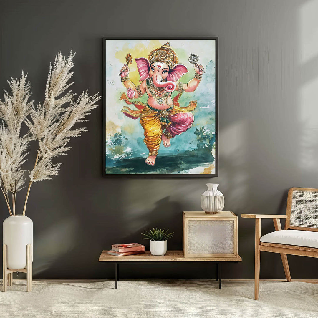 Lord Ganesh Dancing  - Vastu Painting