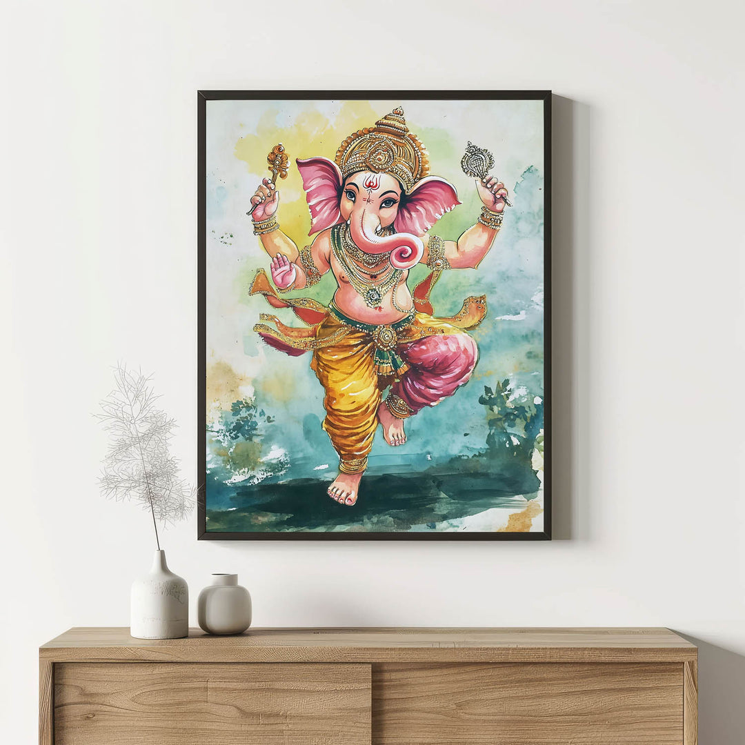 Lord Ganesh Dancing  - Vastu Painting