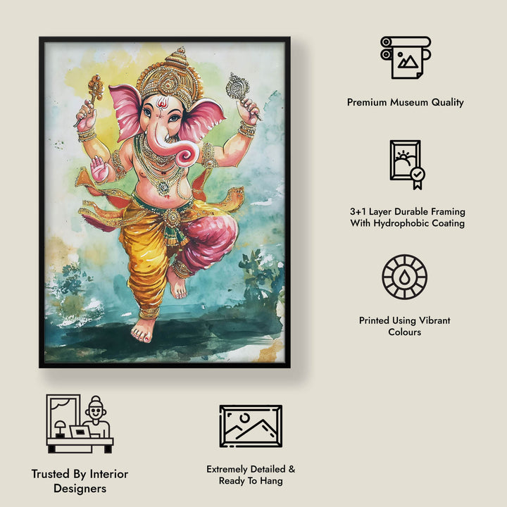 Lord Ganesh Dancing  - Vastu Painting