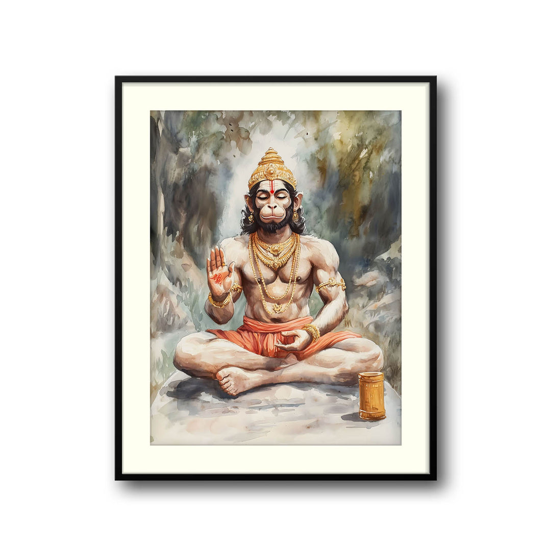 Lord Hanuman Meditating - Vastu Painting