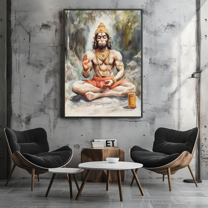 Lord Hanuman Meditating - Vastu Painting